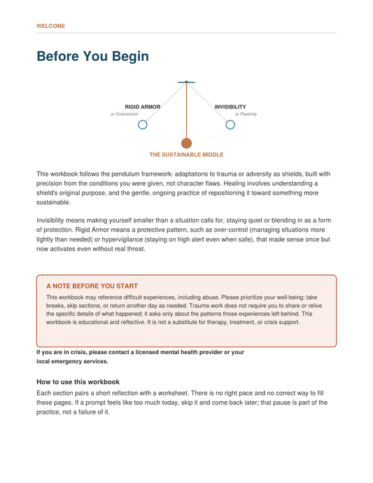 The Pendulum of Trauma Workbook