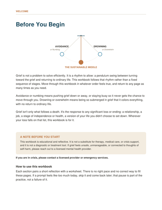 The Pendulum of Grief Workbook