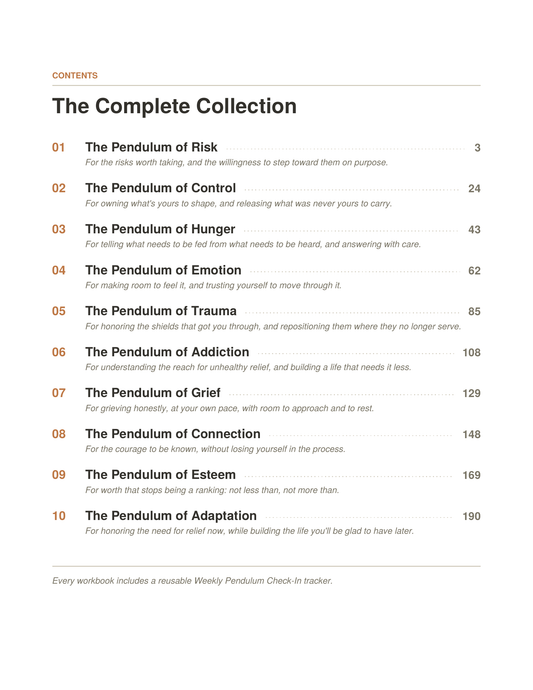 The Pendulum Complete Collection Workbook