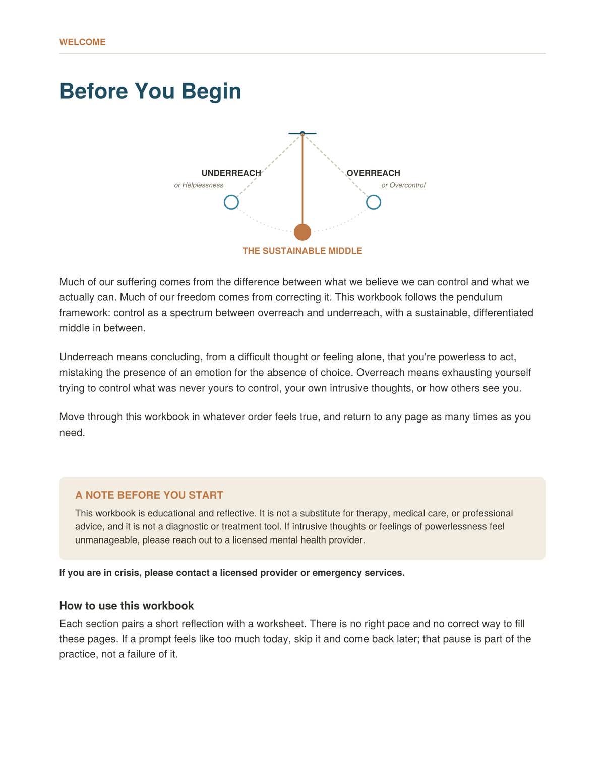 The Pendulum of Control Workbook