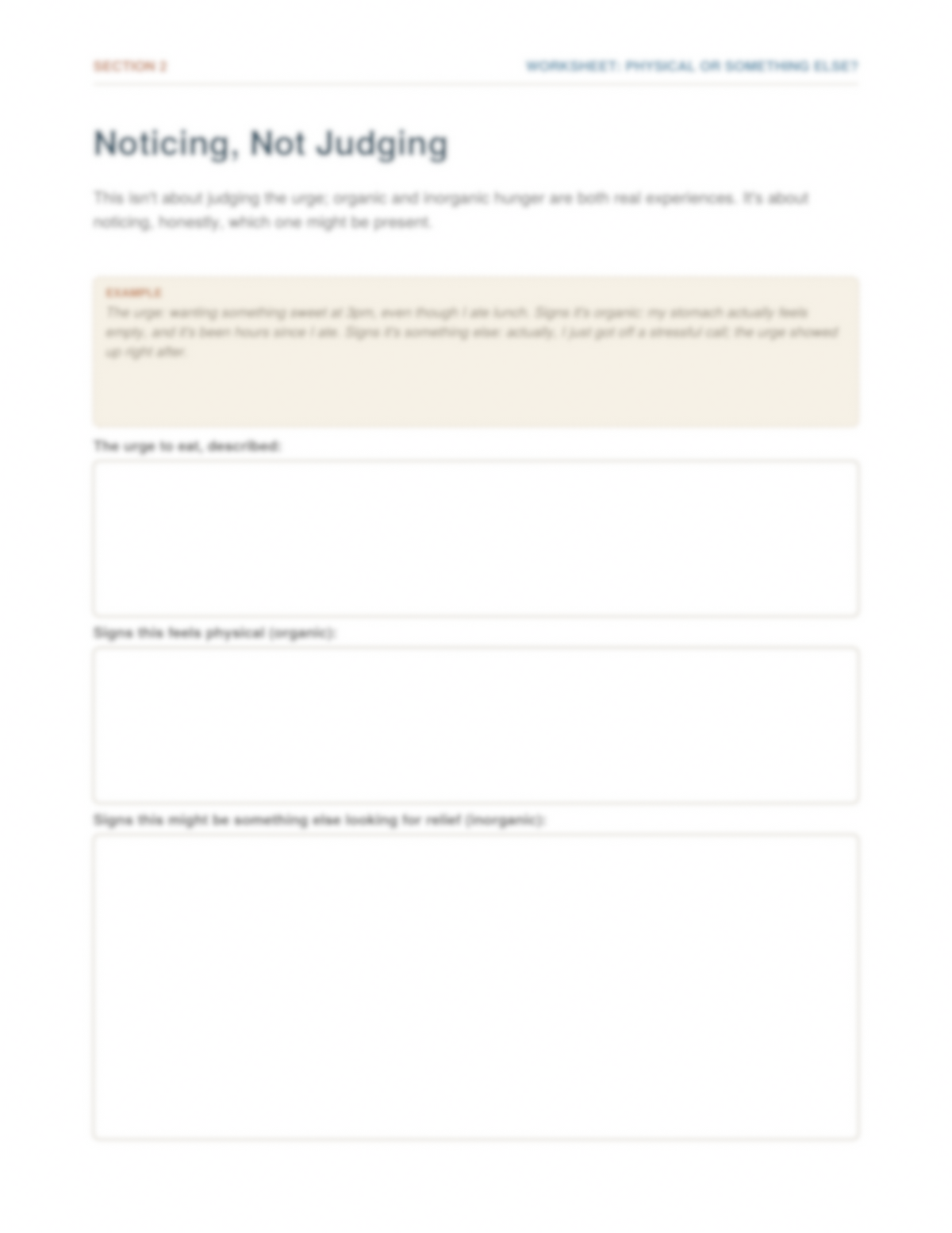 The Pendulum of Hunger Workbook