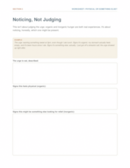 The Pendulum of Hunger Workbook