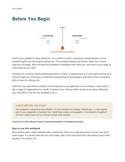 The Pendulum of Grief Workbook