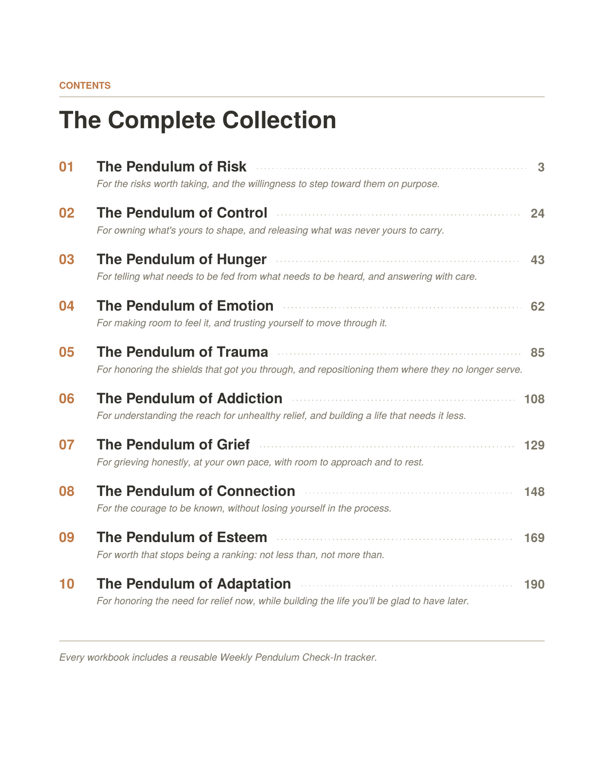 The Pendulum Complete Collection Workbook