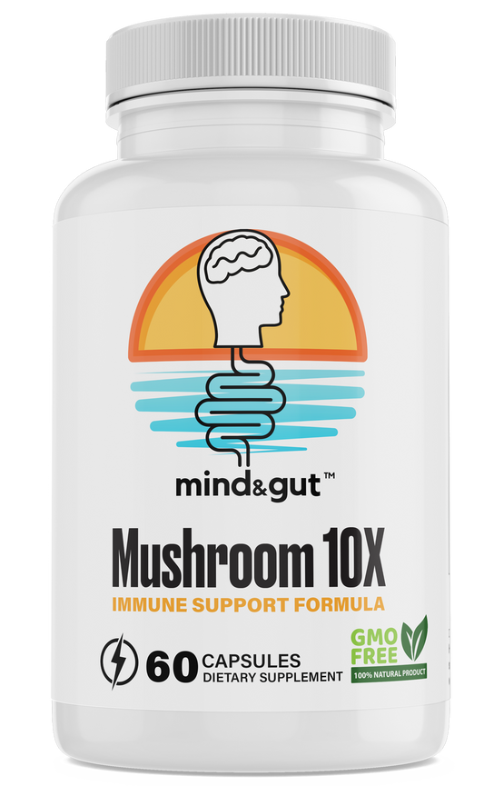 10 mushrooms in 1 formula. Mushroom 10x supports immune function, stamina, and is a powerful antioxidant.