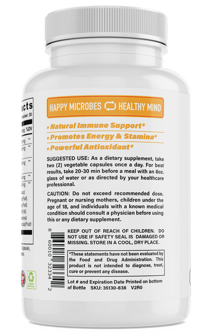 Mushroom 10x supports the immune system, promotes energy and stamina, and is a powerful antioxidant.